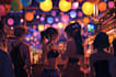 illustrate your entire anime party an anime poster format