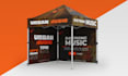 design tent, table cover, flag and canopy tent