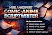 write a professional comic book or anime script with engaging dialogue