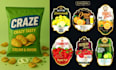 modern product packaging design, label, pouch, box design with mockup