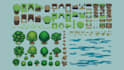 pixel art background, pixel art tileset, isometric, top down pixel tileset