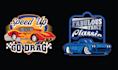 do custom cartoon car racing logo with illustration design