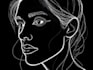 make scribble art, abstract line portrait