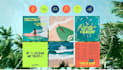 design summer holidays and beach enjoying logo