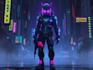 illustrate you as a cyberpunk style character