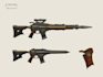 design concept art for weapons