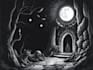draw dark art illustration with engraving style