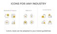 design custom minimalist line icons for website and app