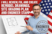 create remodel drawings, site grading plan and engineer stamp