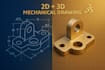 draw a 2d mechanical drawing with solidworks and 3d objects