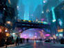 create a cyberpunk futuristic city art