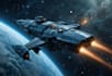 illustrate a spaceship, sci fi illustration