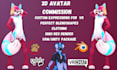 create 3d furry vrchat avatar, nsfw vtuber model, vrc character rigging
