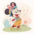 do cute disney cartoon portrait
