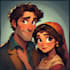 draw cartoon disney couple portrait
