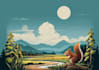 create minimalist landscape illustrations and posters