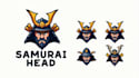design realistic samurai head mascot logo with express delivery