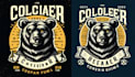 create a unique bear mascot logo with professional branding style