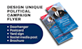 design unique attractive political campaign logo and election party flyer