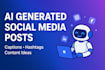 ai generated social media posts with captions and hashtags