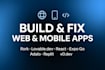 build rork expo go react adalo mobile app deploy replit lovable v0 web app