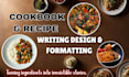 write and research cookbook recipe book, cookbook design and food blog content