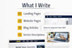 write website content including landing pages and blogs