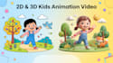 create 2d and 3d animated kids videos