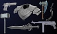 design a custom 3d printable sword, 3d weapon, props for cosplay and 3d printing