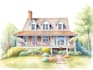 do an watercolor house portrait