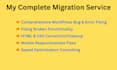 fix any wordpress bug, error, broken functionality, HTML and CSS