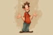 draw a cartoon character in a funny sketch