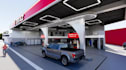 redesign3d gas station,fuel pump,charging station,parking space render,landscape