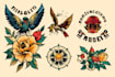 make old school tattoo in traditional tattoo style