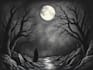 draw dark art illustration with engraving style