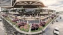 model 3d commercial mixed use tower,museum design,restaurant interior render,cgi