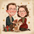 make a christmas caricature and a holiday gift card drawing