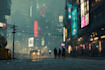 make cyberpunk futuristic city based on your idea