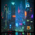 create cyberpunk futuristic city illustration