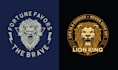 design hand drawn tiger and  lion head logo
