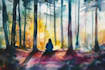 hand drawn artistic watercolor art