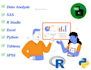 do professional data analysis in python, r, excel, spss, tableau, and power bi