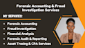 do forensic audit, fraud investigation,  deliver a CPA signed forensic report