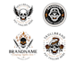 make high quality goat head skull logo with creative concept