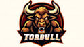make different angry red bull head mascot logo design
