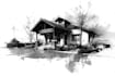 sketch houses and buildings