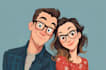 create cartoon disney couple portrait