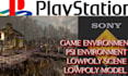 create retro ps1 3d lowpoly environmentand pixel tileset game maps