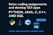 solve coding assignments and develop gui apps in python java c cpp and sql