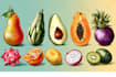 illustrate digitally realistic fruits or veggies
